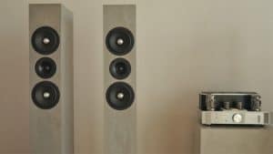 Design High End Lautsprecher aus Beton in puristischem Bauhaus Design 1